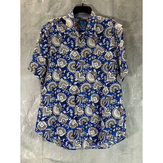 ROBERT GRAHAM Men's Blue Crossett Hawaiian Classic-Fit Button-Up Shirt SZ XL