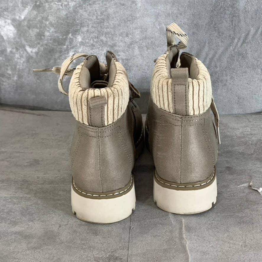 CLIFFS By White Mountain Women's Ice/Fabric Connie Lace-Up Ankle Boots SZ 6