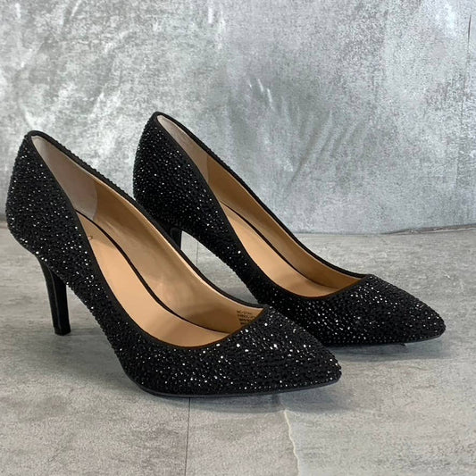 INC INTERNATIONAL CONCEPTS Women's Black Rhinestone Zitah Pointed-Toe Pumps SZ 6