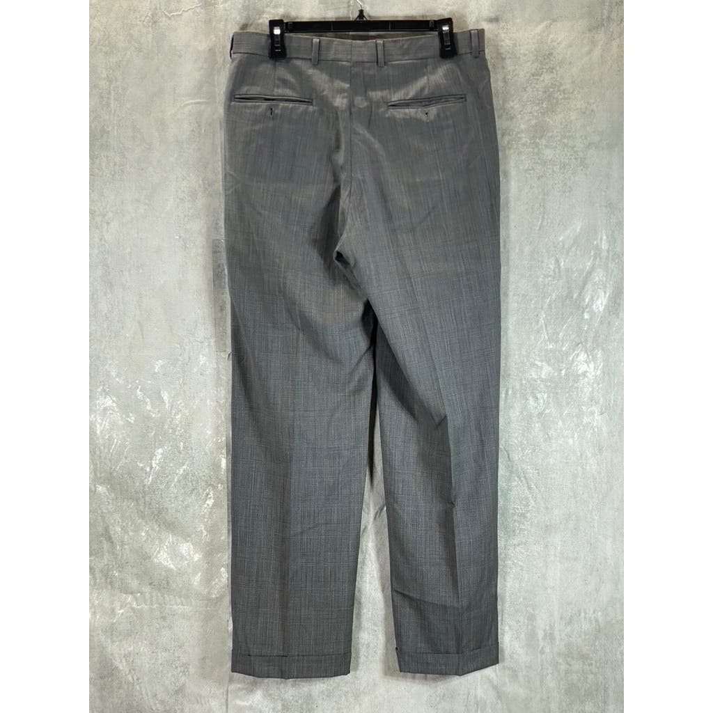 BROOKS BROTHERS Men's 1818 Gray Plaid Pleated Pants SZ 33