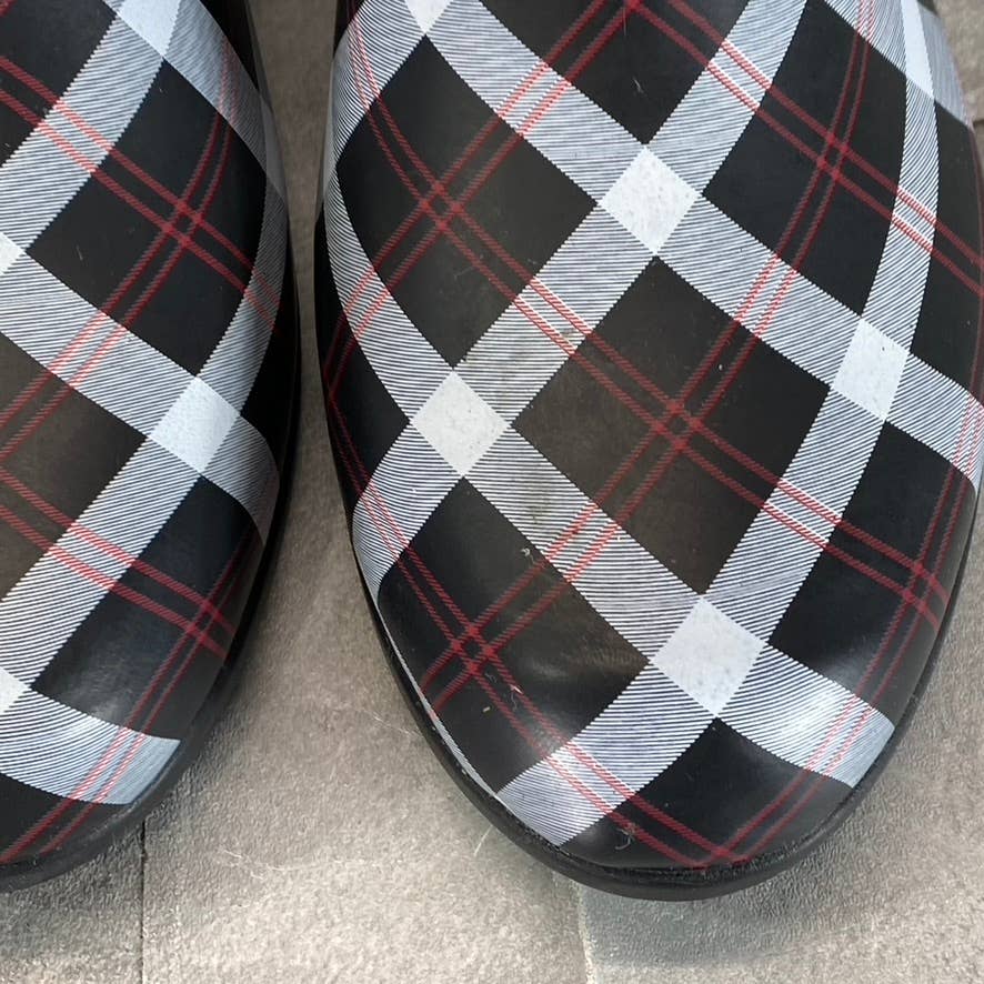 CHARTER CLUB Women's Black/Red Cloudburst Pull-On Rain Boots SZ 8