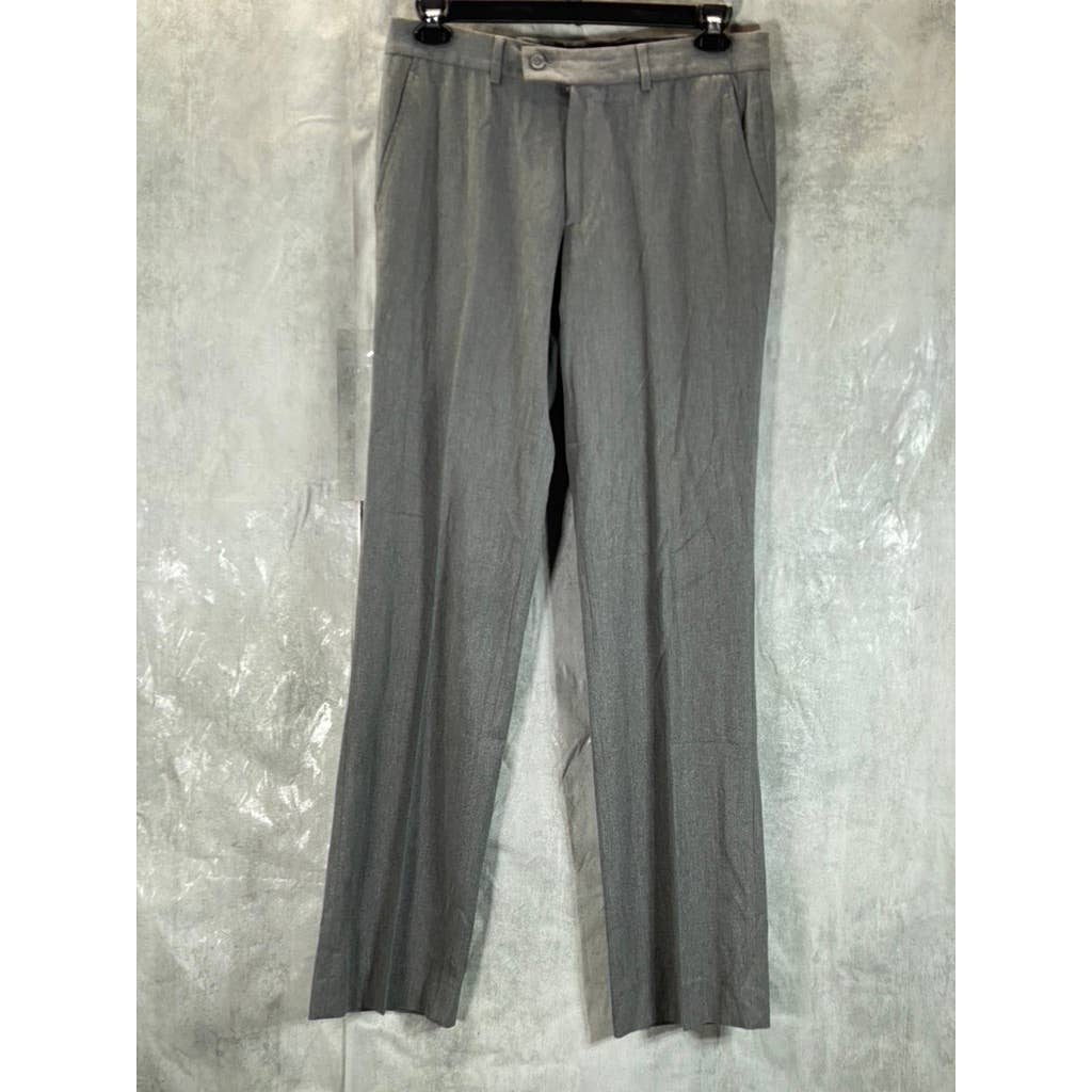 ZARA MAN Men's Heathered Gray Flat-Front Dress Pants SZ 32