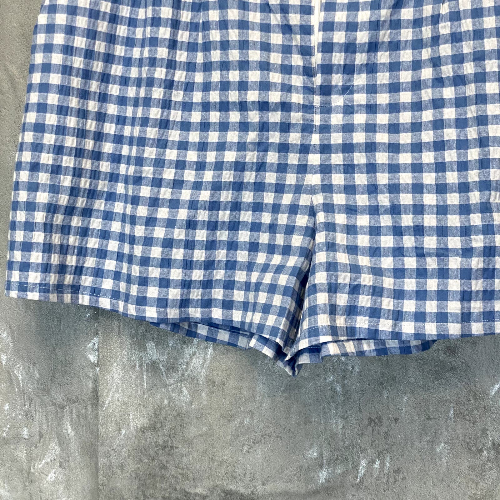 ABOUND Women's Plus Size Blue/White Gingham Shorts SZ 1X