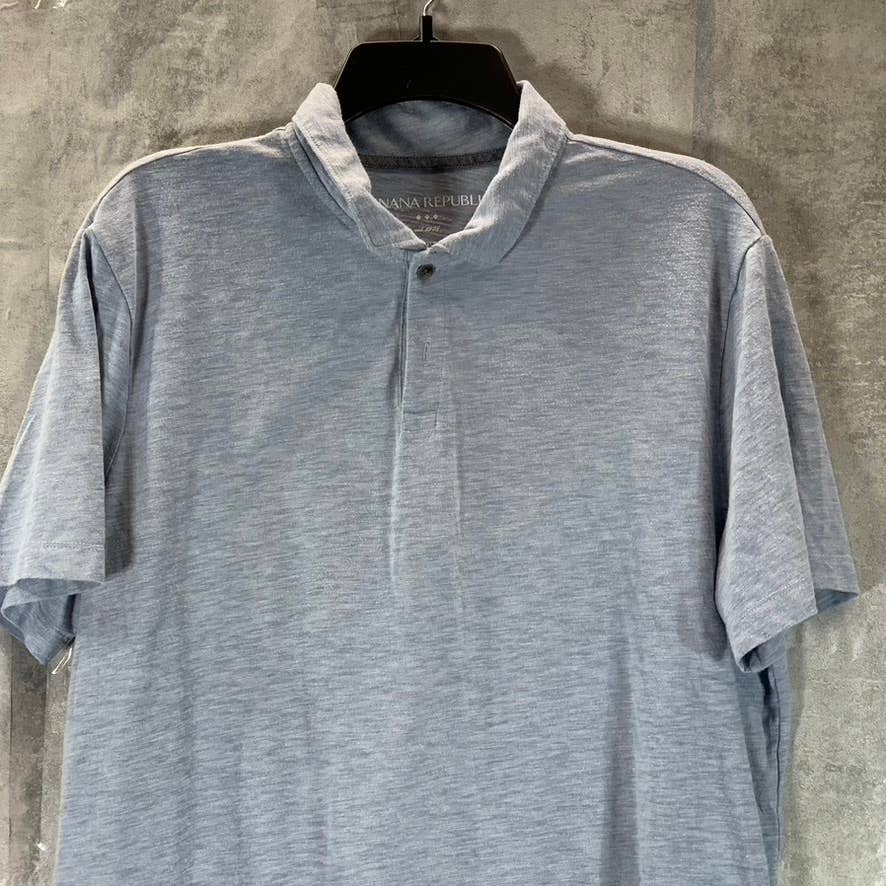 BANANA REPUBLIC Vintage Men's Light Blue Short-Sleeve Polo Shirt SZ L