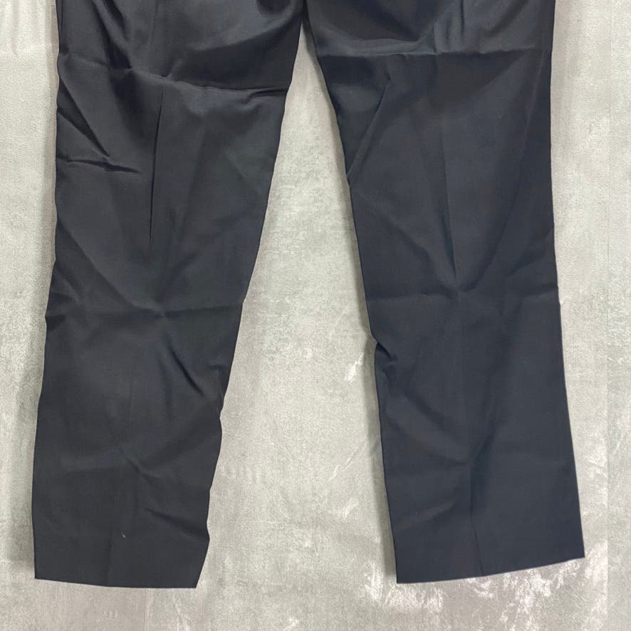 MICHAEL KORS Solid Black Classic-Fit Airsoft Stretch Flat Front Suit Pants SZ 34X30