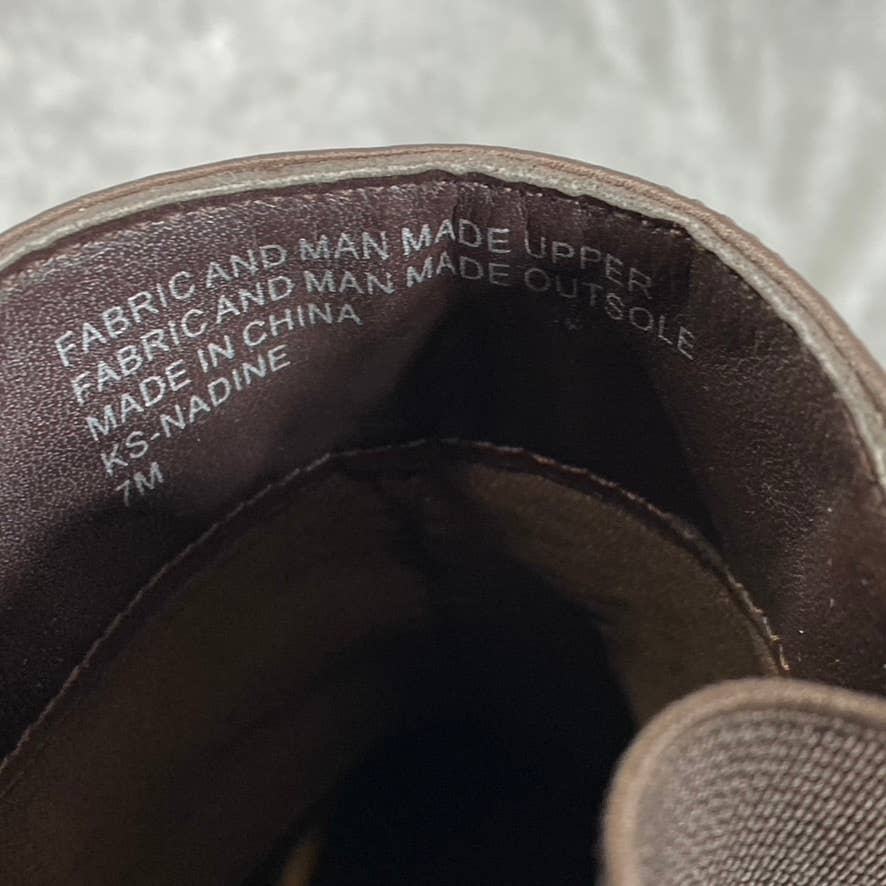 KAREN SCOTT Women's Dark Brown Nadine Almond-Toe Side-Zip Ankle Boots SZ 7