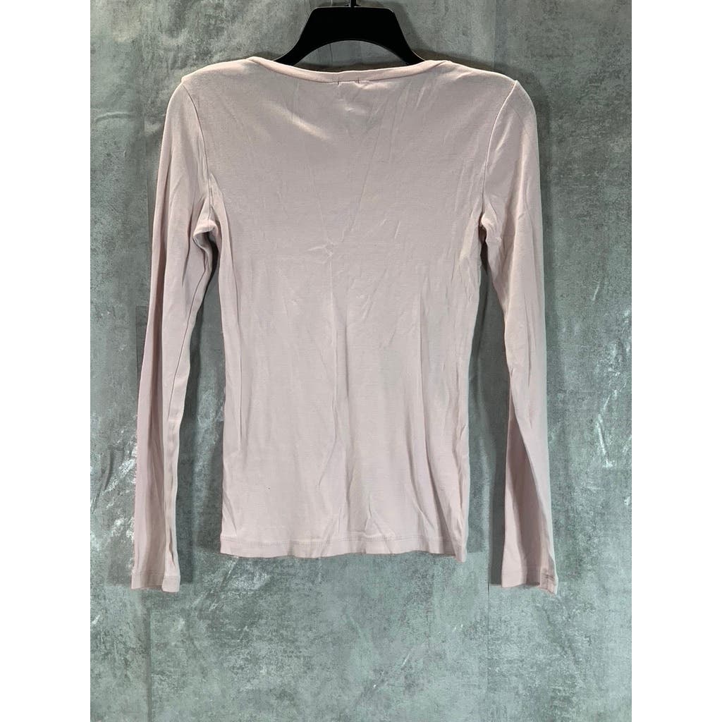 J.CREW Women's Light Pink Crewneck Long Sleeve Top SZ S