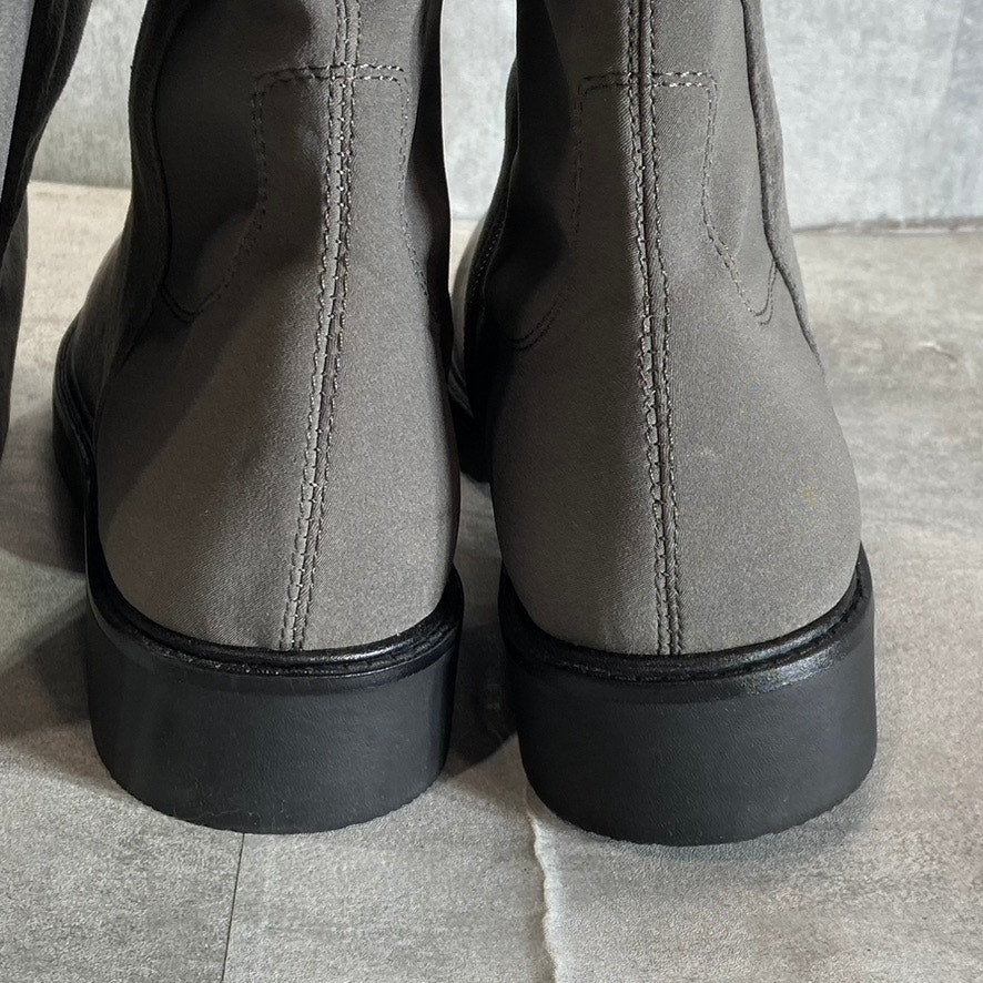 NINE WEST Women's Charcoal Tread Lug Sole Block-Heel Over-The-Knee Boots SZ 9.5
