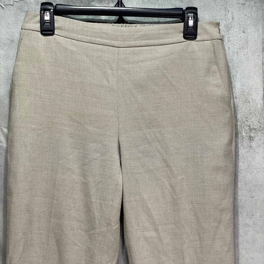 CALVIN KLEIN Tan Stretch Straight-Leg Pull-On Suit Pants SZ 6