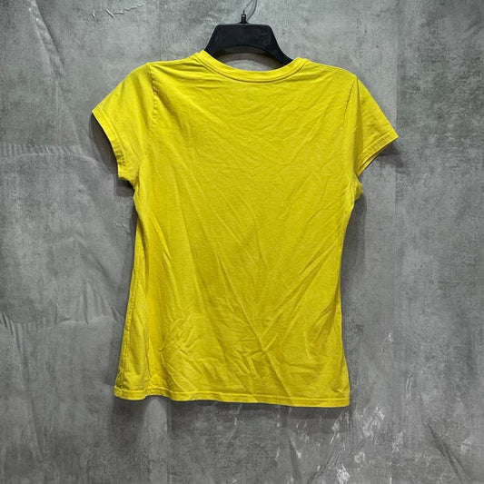 CHAMPION Yellow V-Neck Short Sleeve Lightweight Loose T-Shirt SZ M