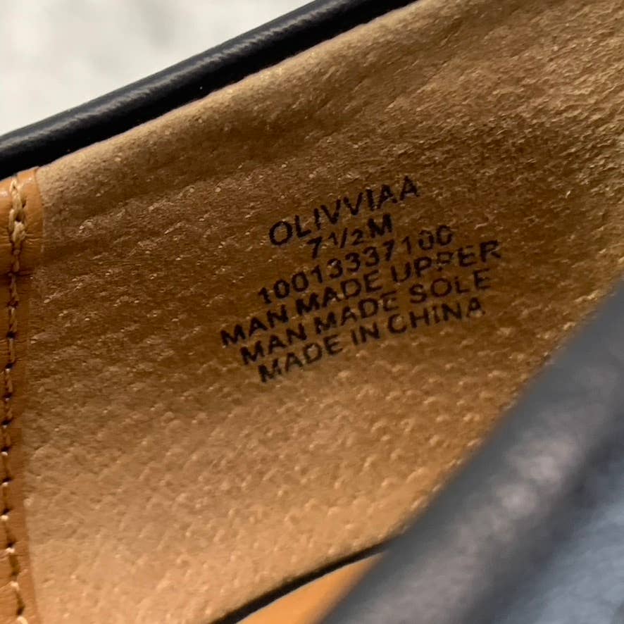 STYLE & CO Women's Black Faux-Leather Olivviaa Slip-On Penny Loafers SZ 7.5