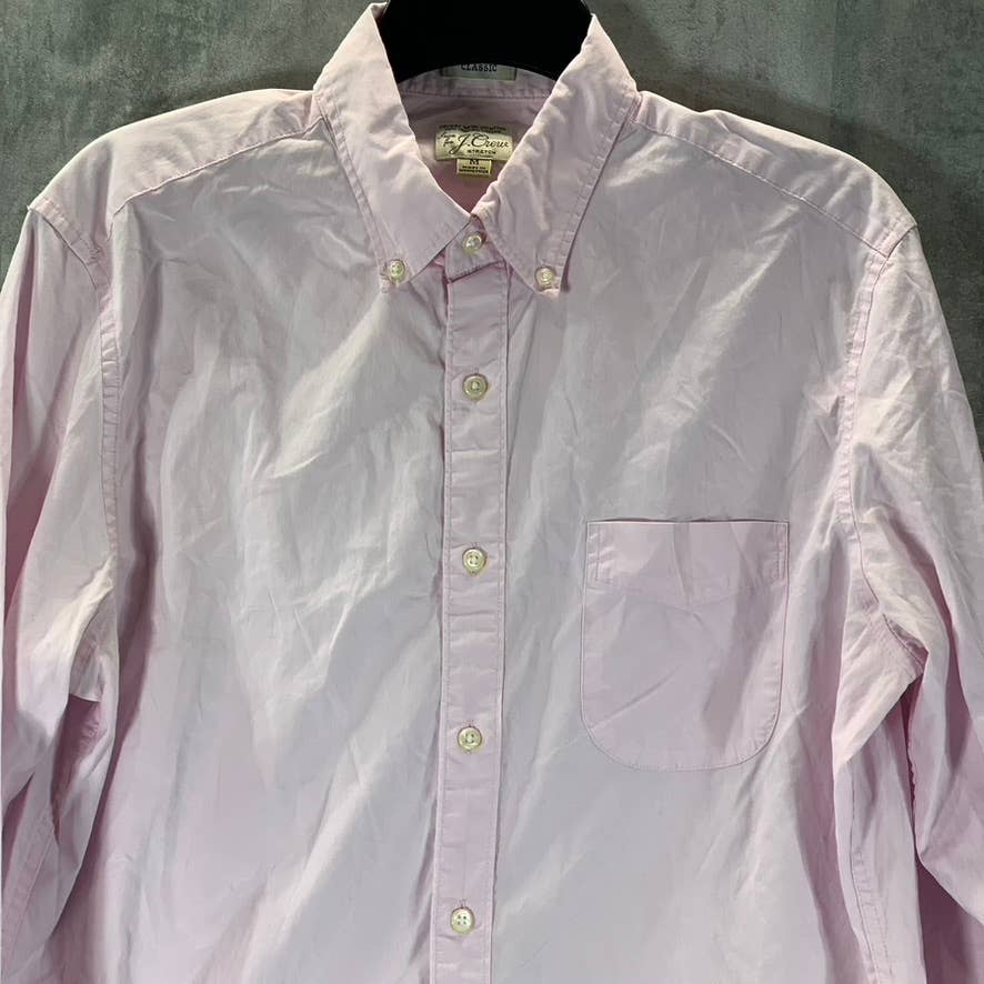 J.CREW Men's Light Pink Classic-Fit Secret Wash Button-Up Long-Sleeve Shirt SZ M