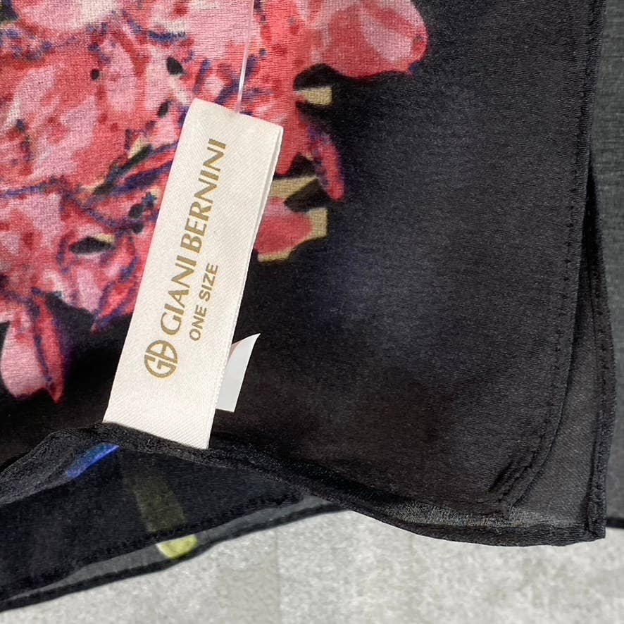GIANI BERNINI Women's Brown Floral-Print Square Loop Scarf SZ OS