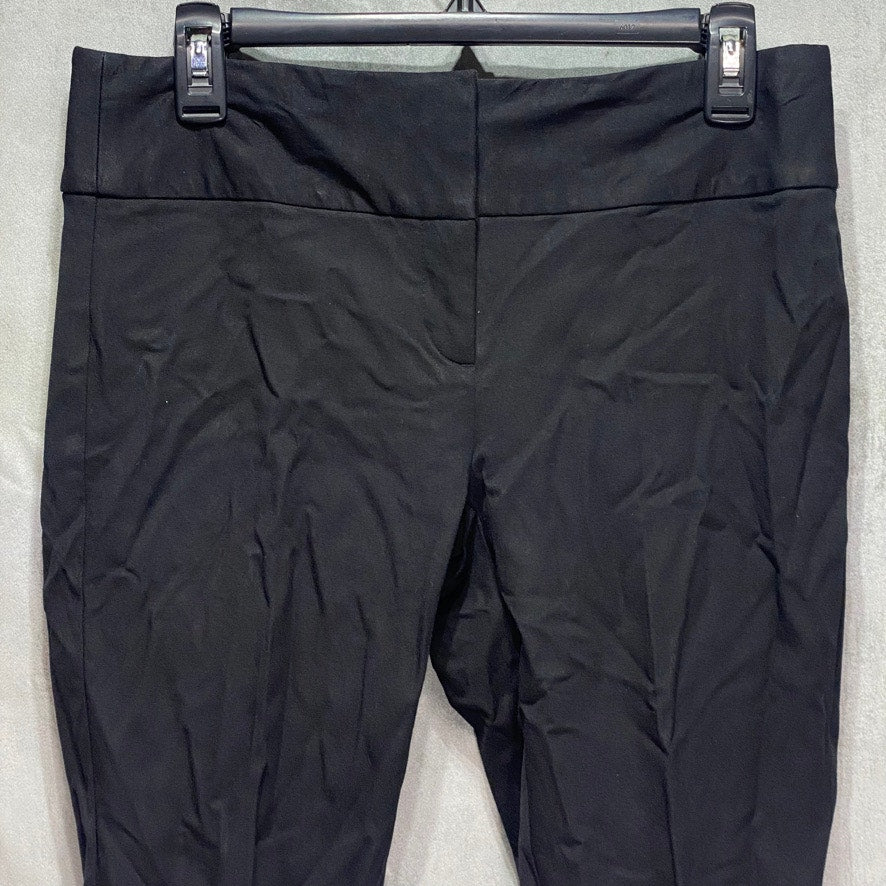 ALFANI Petite Solid Black Mid-Rise Slim-Fit Short Pants SZ 6P/Short