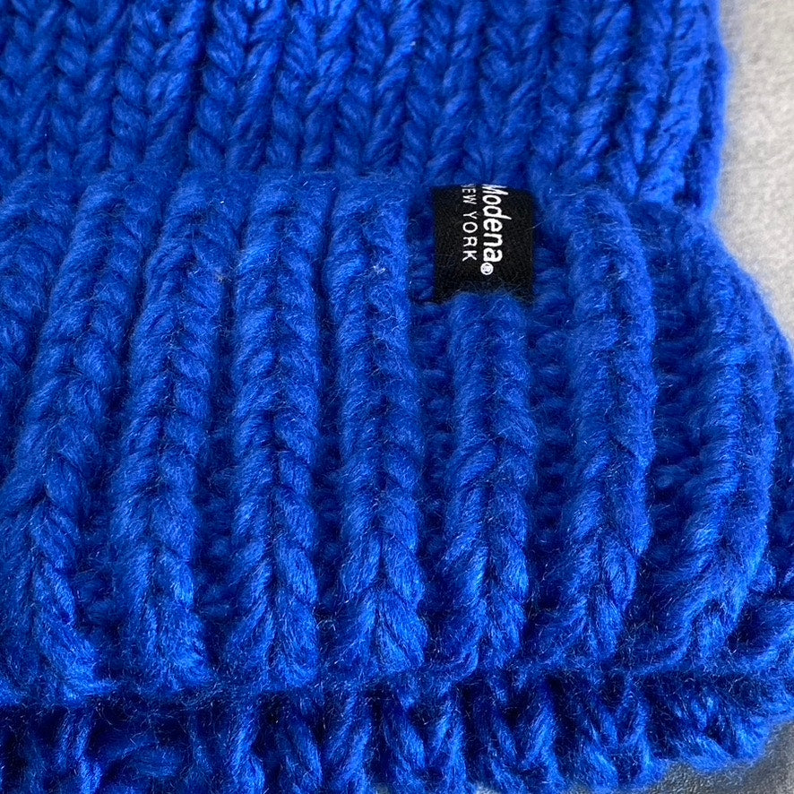 MODENA New York Women's Blue Knit Cuffed Beanie SZ OS
