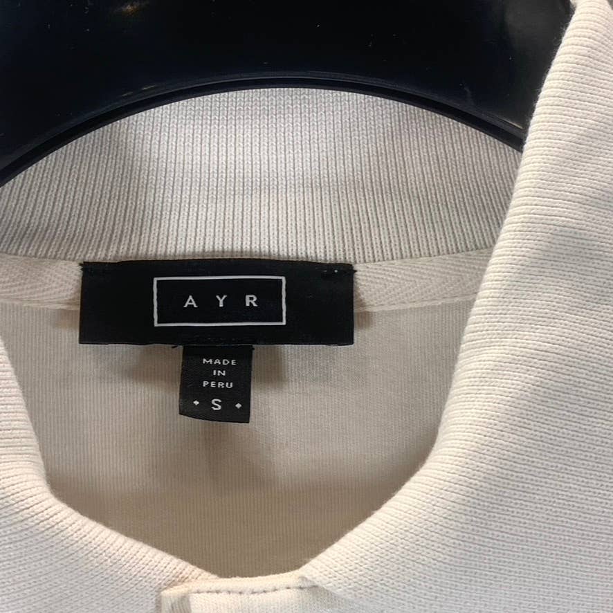 AYR Women's Cream The Cool Long-Sleeve Polo Shirt SZ S