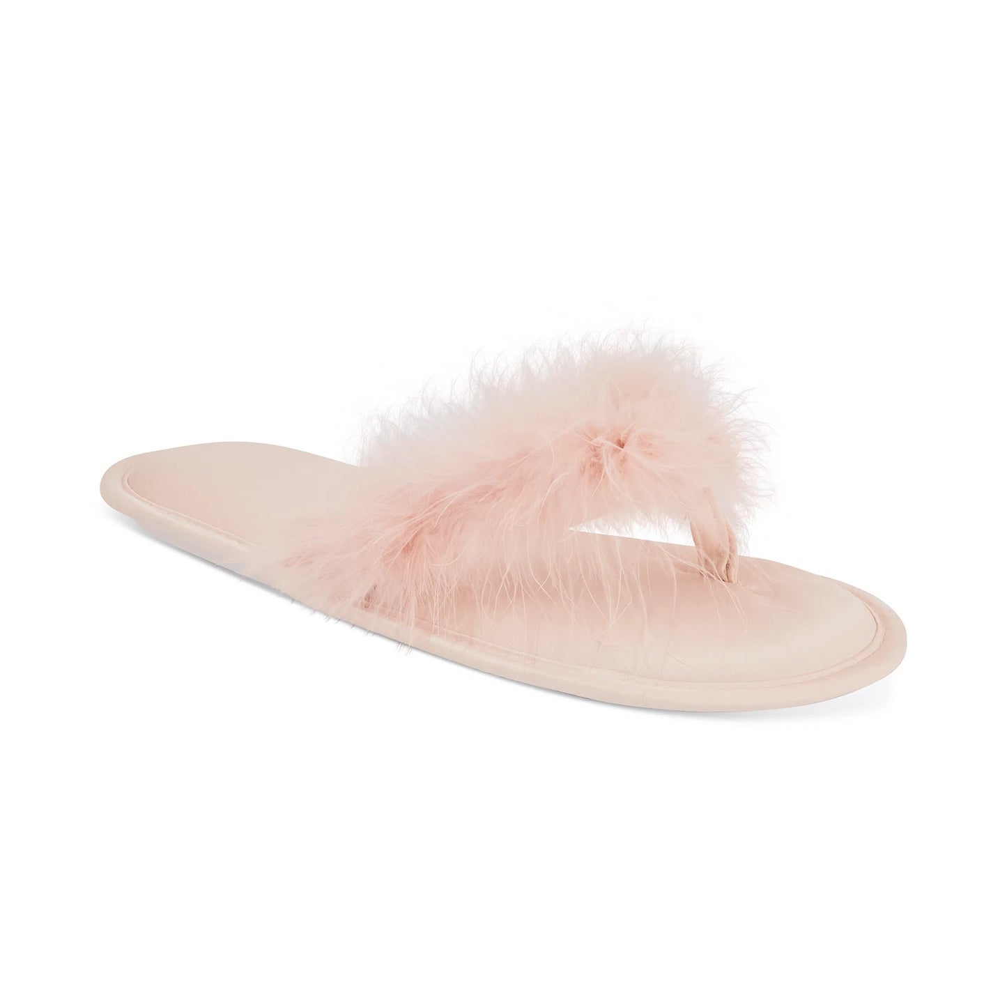 INC INTERNATIONAL CONCEPTS Pink Marabou Thong Slippers SZ S (5-6)