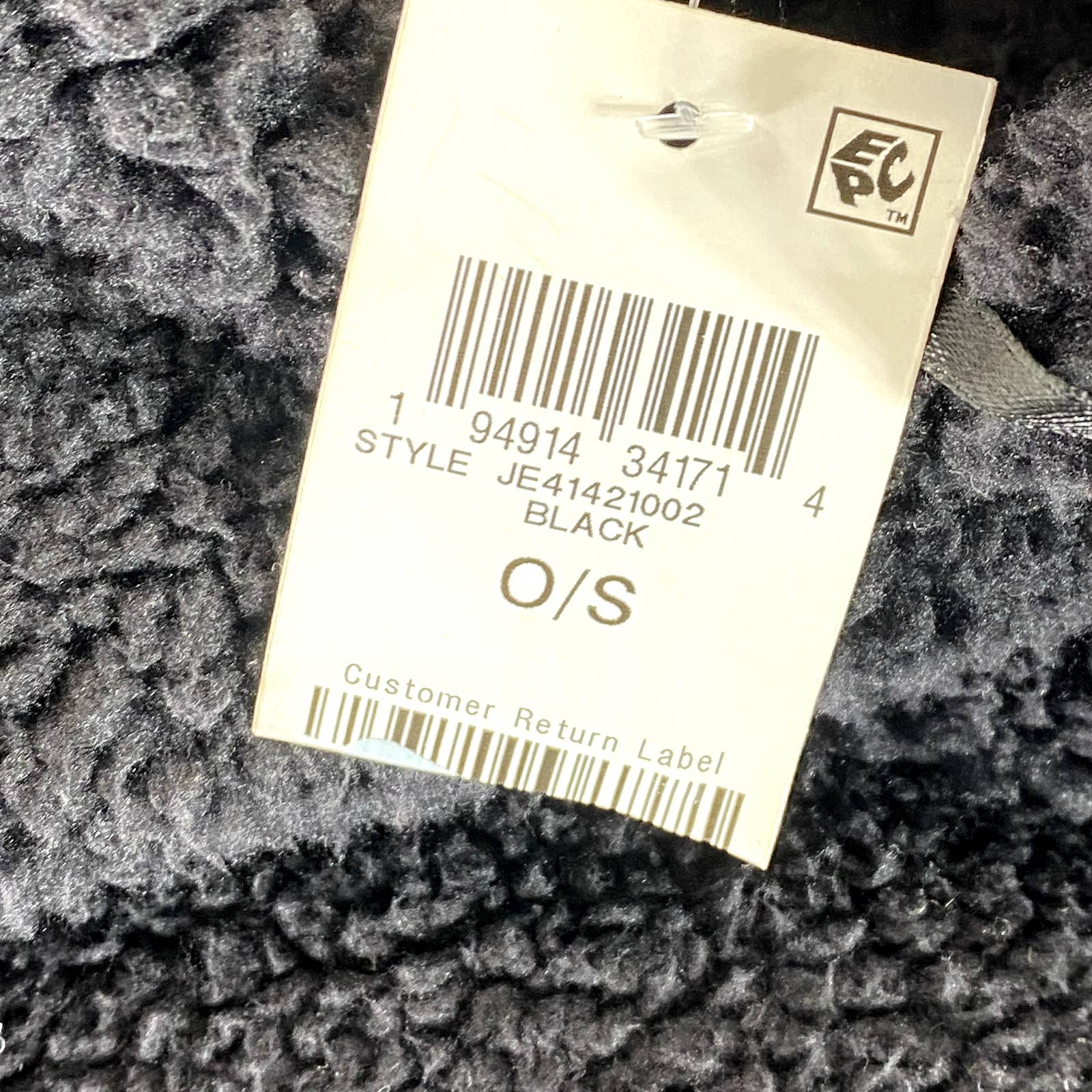 JENNI Women's Black Hooded Sherpa Kangaroo Pocket Pullover Poncho SZ OS