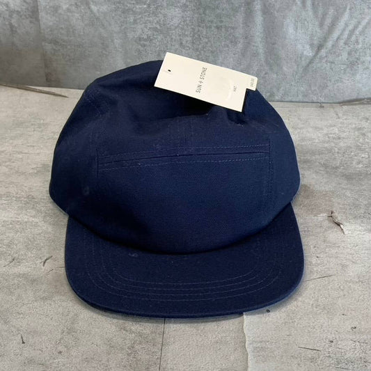 SUN+STONE Men's Navy Solid Panel Adjustable Baseball Cap SZ OS