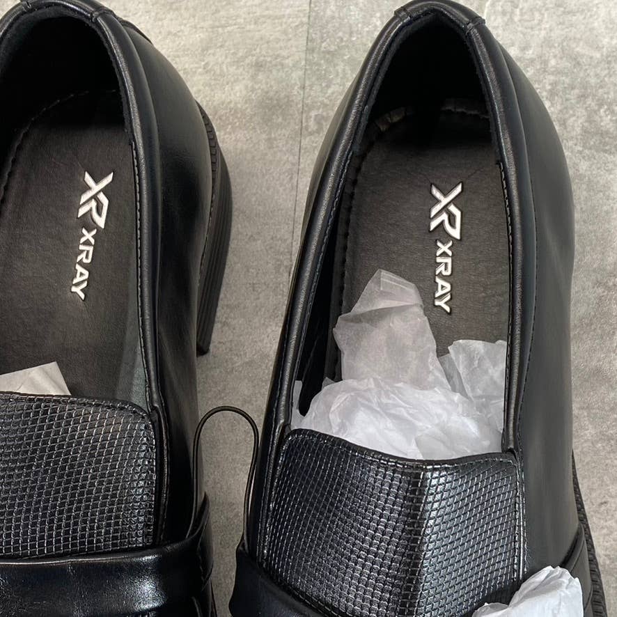 XRAY FOOTWEAR Men's Black Faux-Leather Magno Slip-On Loafers SZ 9.5