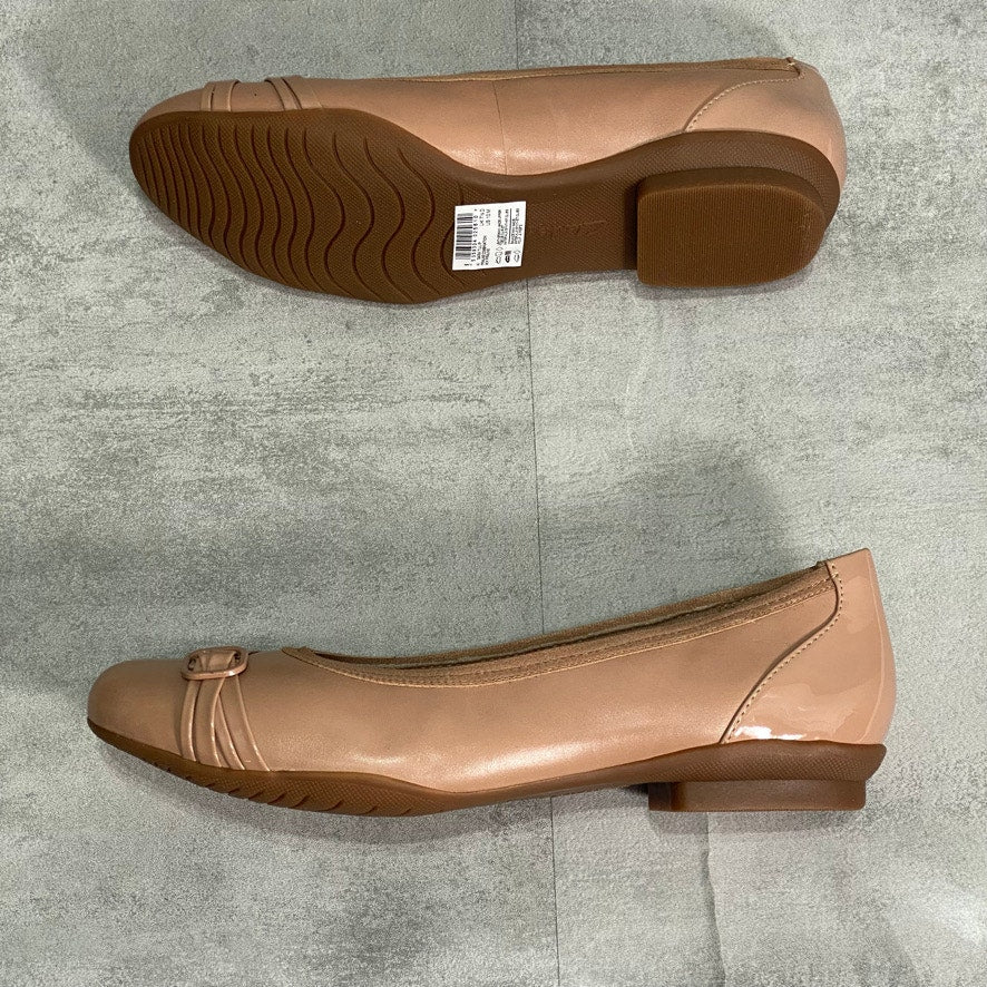 CLARKS Collection Tan Sara Tulip Slip-On Ballet Flats SZ 10