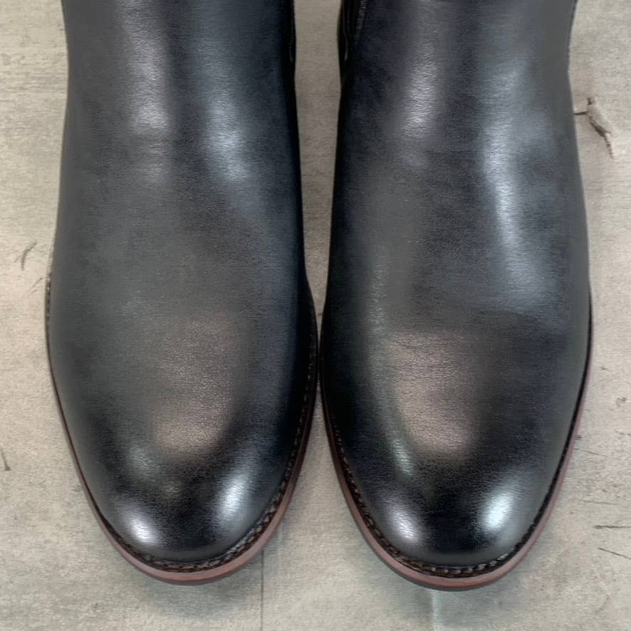 VANCE CO. Men's Black Faux Leather Landon Slip-On Chelsea Dress Boots SZ 8