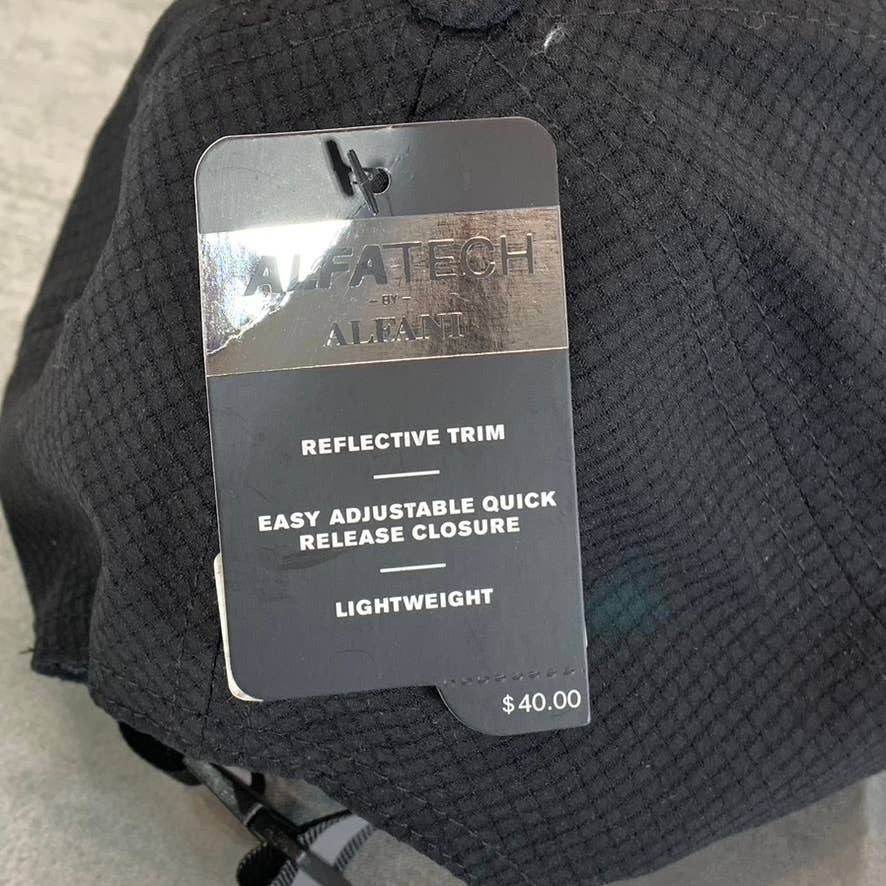 ALFANI Men's Alfa-Tech Black Reflective Trim Lightweight Baseball Cap SZ OS