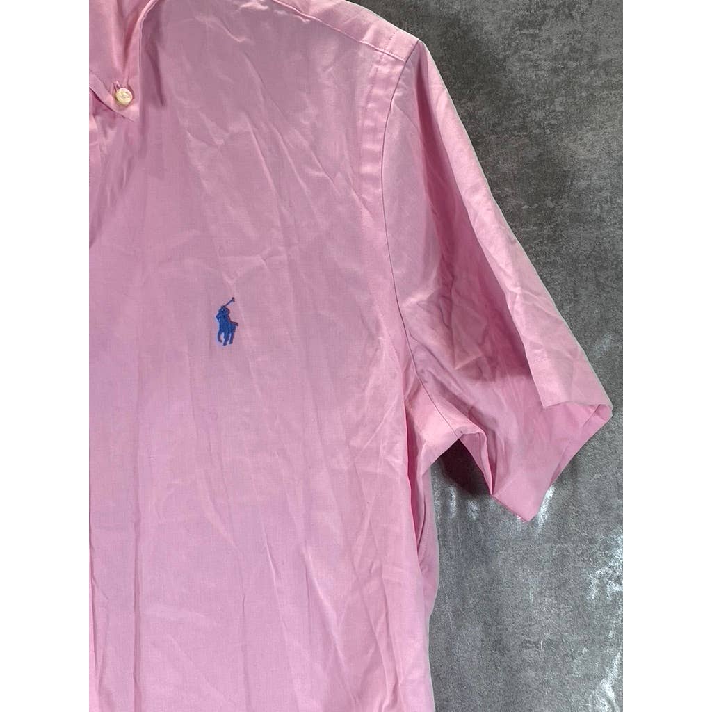 RALPH LAUREN Men's Caramel Pink Classic-Fit Button-Up Oxford Shirt SZ S
