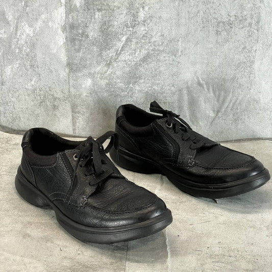 CLARKS COLLECTION Men's Black Leather Bradley Walk Lace-Up Comfort Shoes SZ 10.5