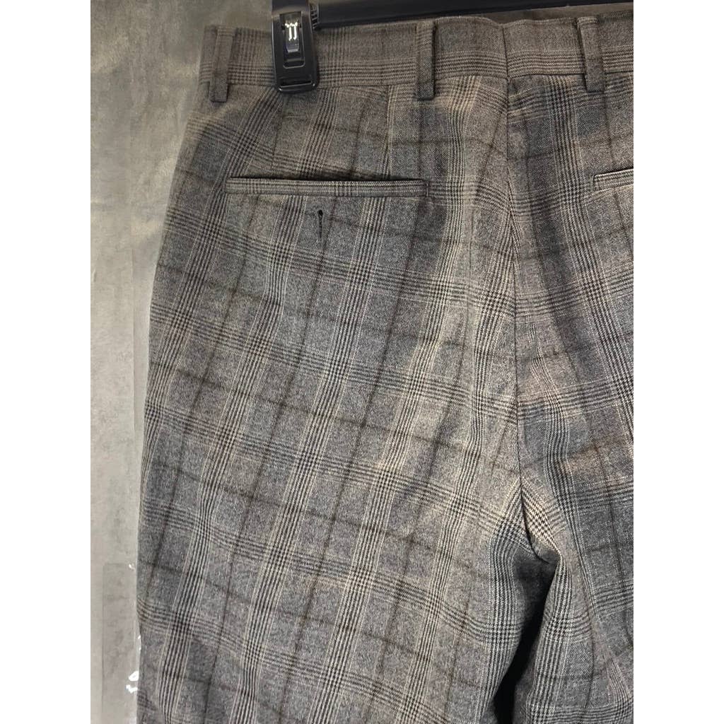 BAR III Men's Grey Plaid Slim-Fit Flat Front Suit Pants SZ 30X32