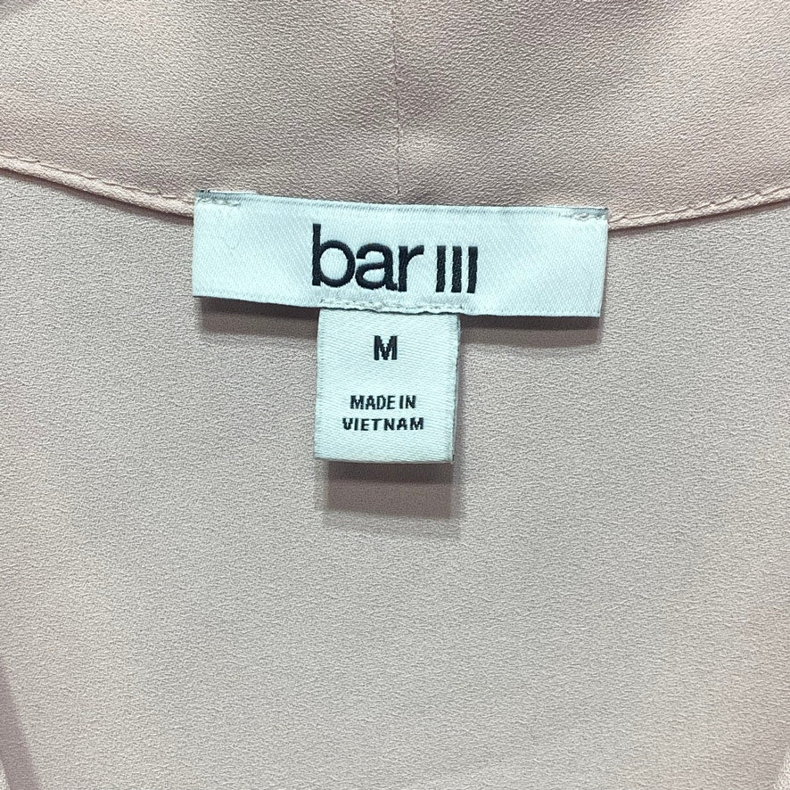 BAR III Rosebud Inverted-Pleat V-Neck Sleeveless Top SZ M