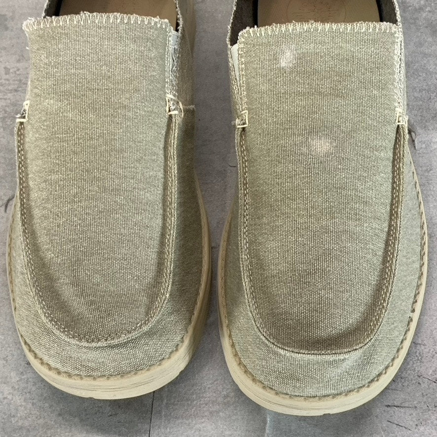 DOCKERS Men's Sand Canvas Ron Comfort Casual Slip-On Loafers SZ 9.5