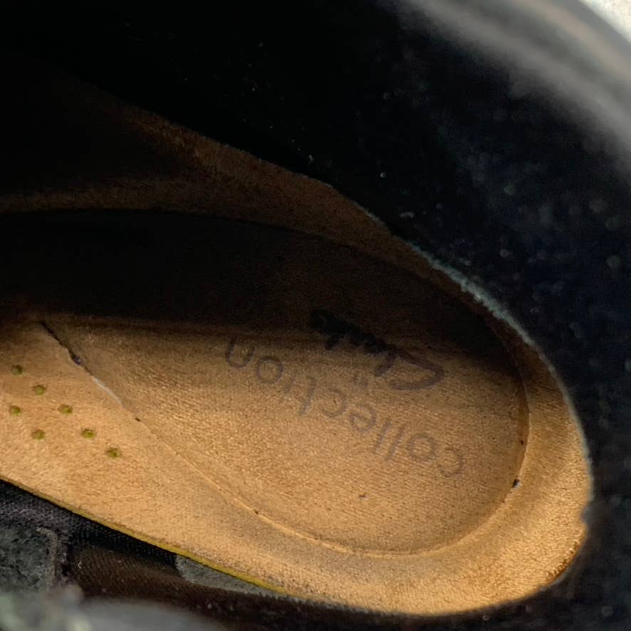 CLARKS COLLECTION Women's Black Leather Caroline Rae Ruched Ankle Booties SZ 8.5