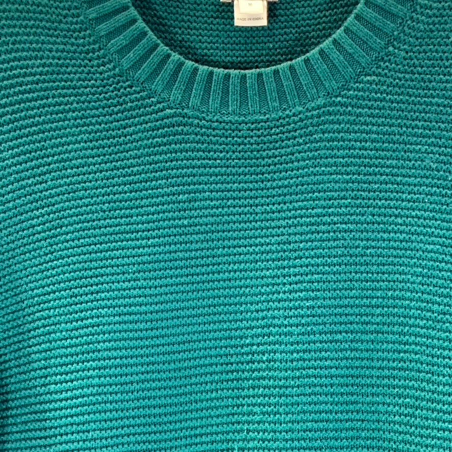 J.CREW Women's Academic Green Classic Crewneck Knit Pullover Sweater SZ M