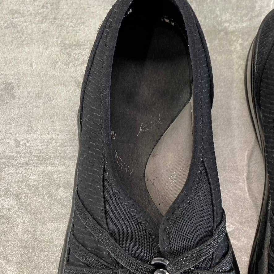 BZEES Women's Black Mesh Niche Washable Fabric Lightweight Slip-On Sneakers SZ 8