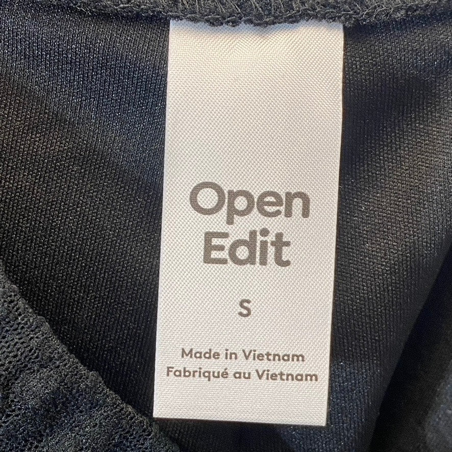 OPEN EDIT Women's Black Lace Pull-On Bike Shorts SZ S