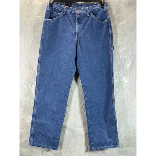DICKIES Men's Stonewashed Indigo Blue Straight-Leg Carpenter Jeans SZ 33X32