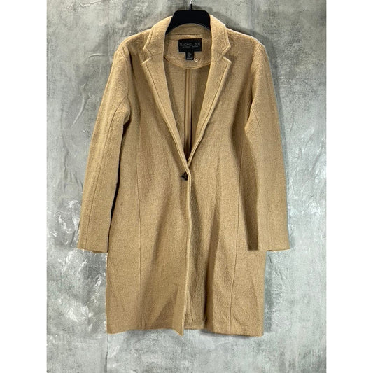 RACHEL ZOE Women's Tan One-Button Wool Blend Coat SZ S