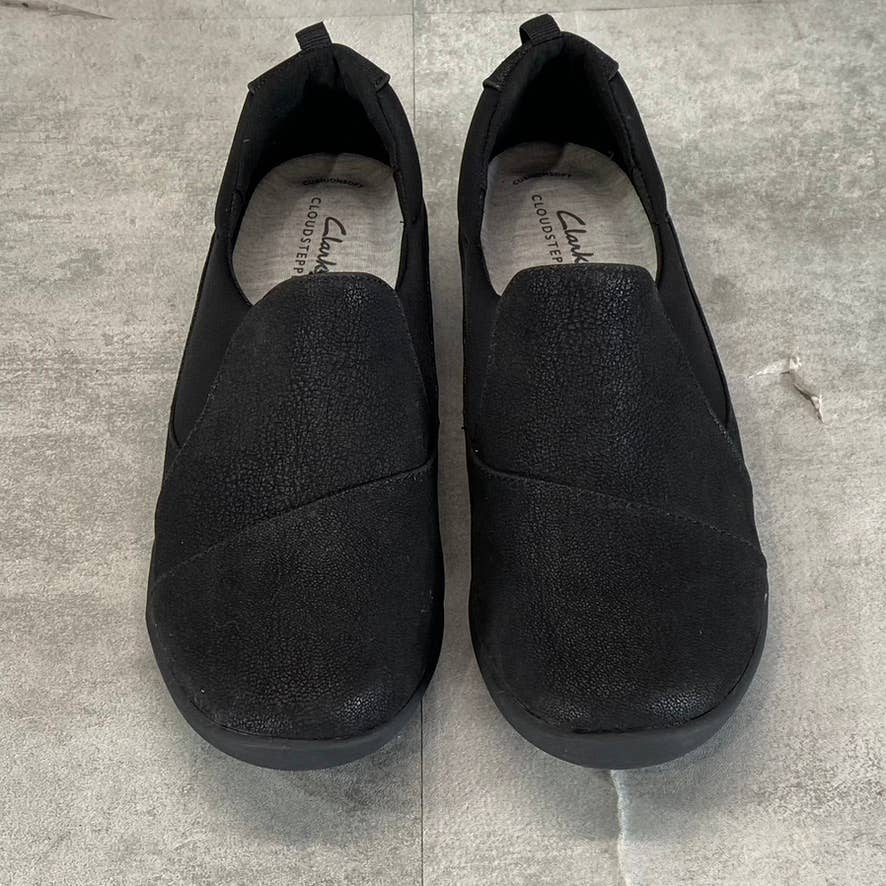 CLARKS Cloudsteppers Women's Wide Black Sillian Paz Slip-On Comfort Shoes SZ6.5W