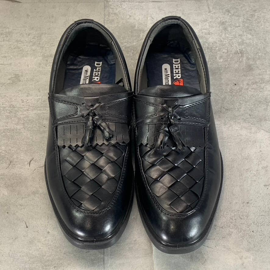 DEER STAGS Men's Black Leather Memory Foam Borough Kiltie Tassel Loafers SZ 9