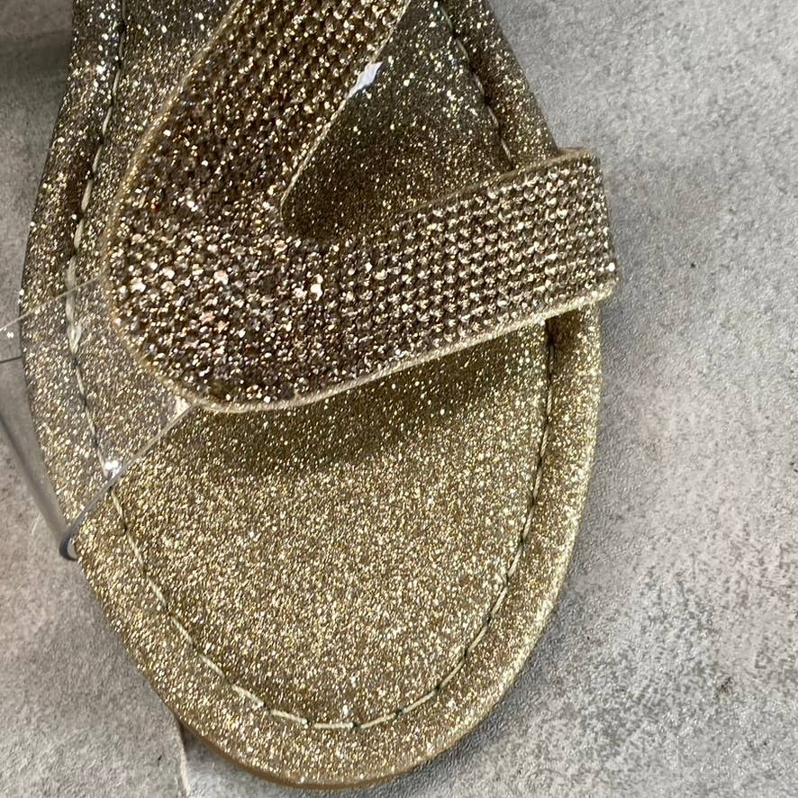 THALIA SODI Women's Champagne Ombre Bianca Rhinestone Flat Sandals SZ 5.5