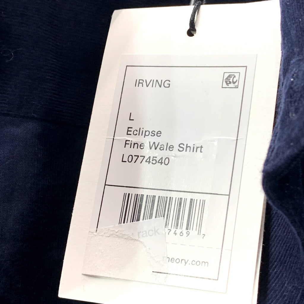 THEORY Men's Eclipse Irving Fine Wale Button-Up Long Sleeve Shirt SZ L