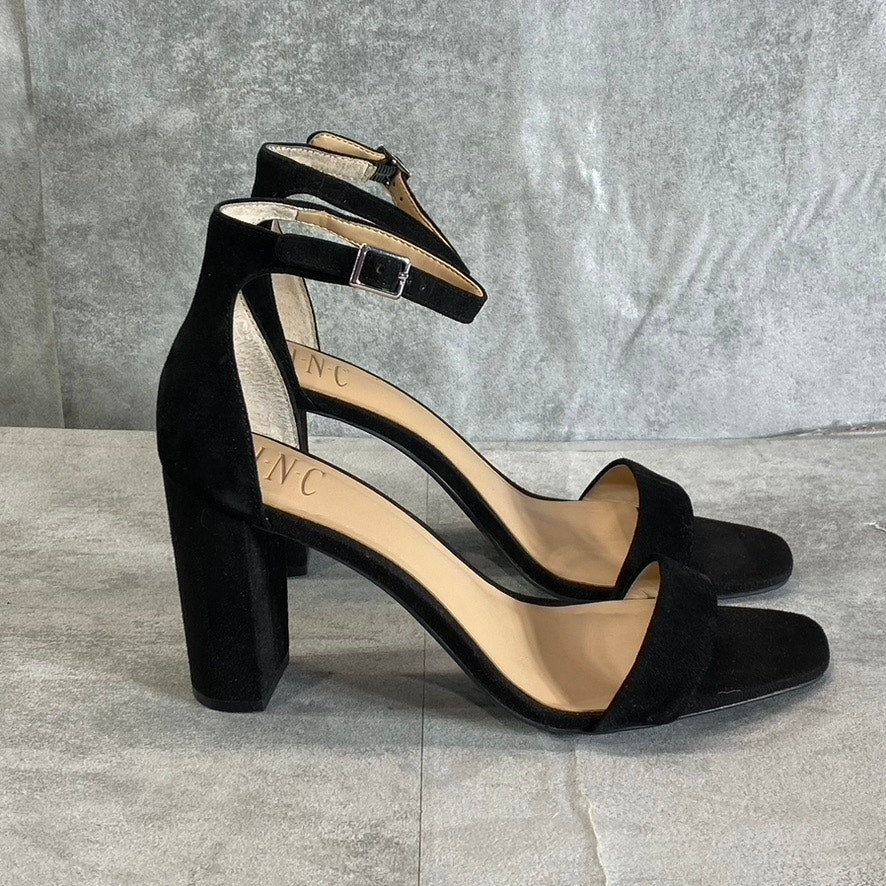 INC INTERNATIONAL CONCEPTS Women's Black Suede Lexini Two-Piece Sandals SZ 8.5