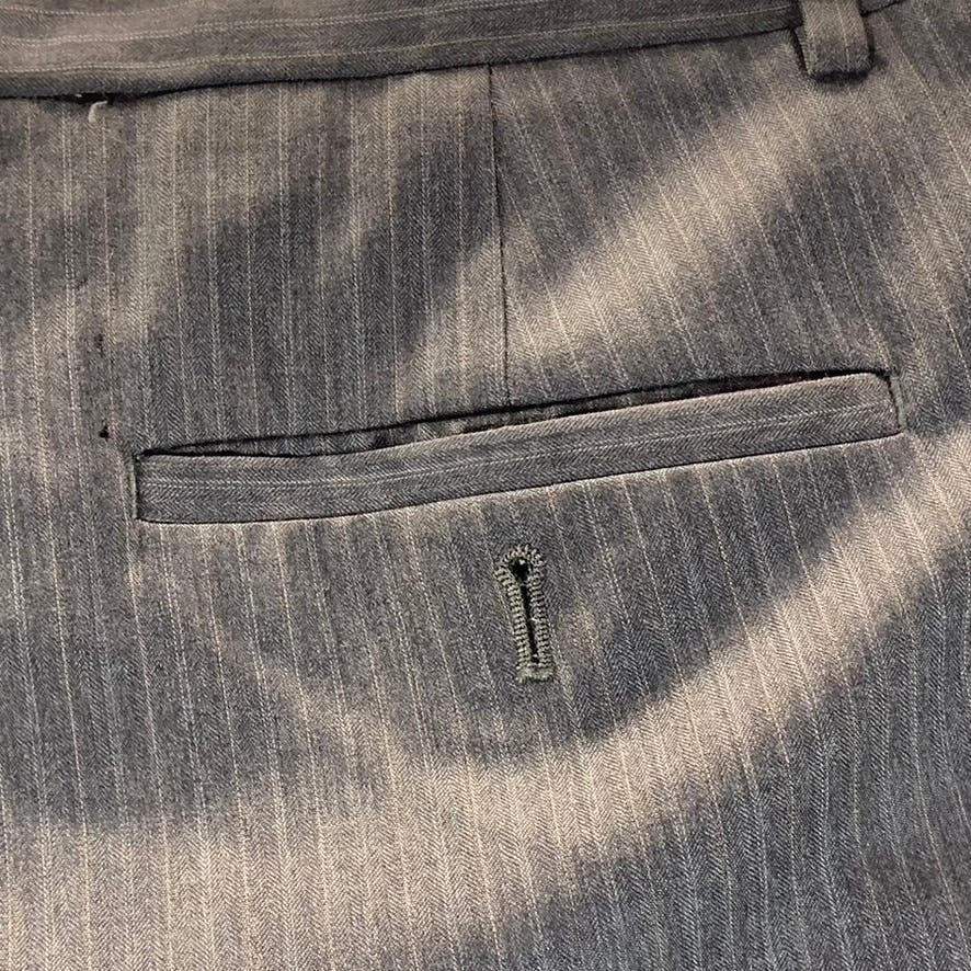 PRONTO UOMO Men's Charcoal Pinstripe Wool Pleated Dress Pants SZ 39X30