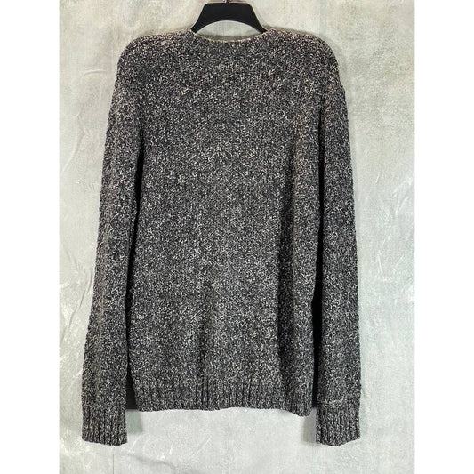 LUCKY BRAND Men's Charcoal Marled Knit Crewneck Pullover Sweater SZ L