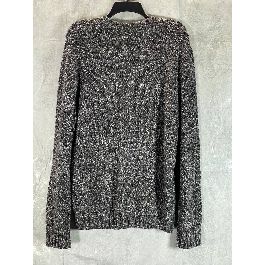 LUCKY BRAND Men's Charcoal Marled Knit Crewneck Pullover Sweater SZ L
