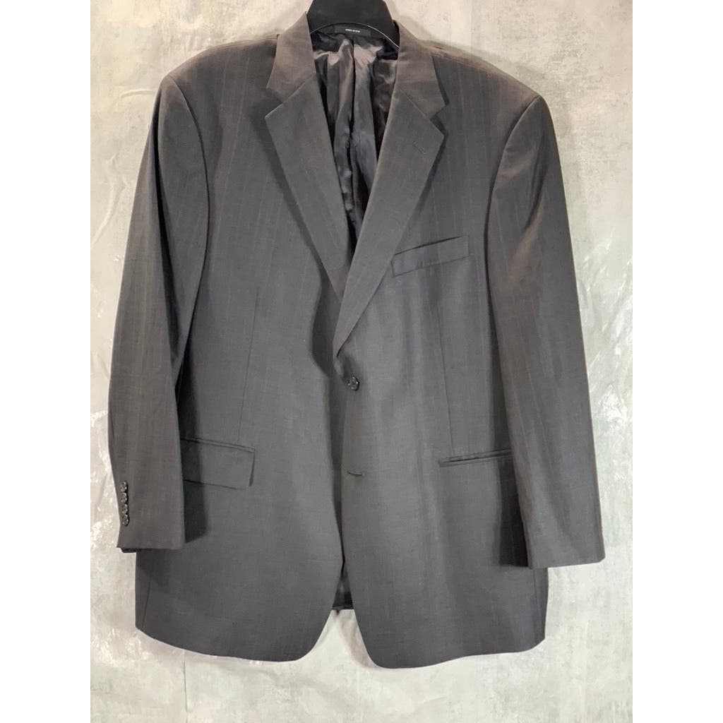 HART SCHAFFNER MARX Men's Charcoal Pinstripe Two Button-Suit Jacket SZ 46R