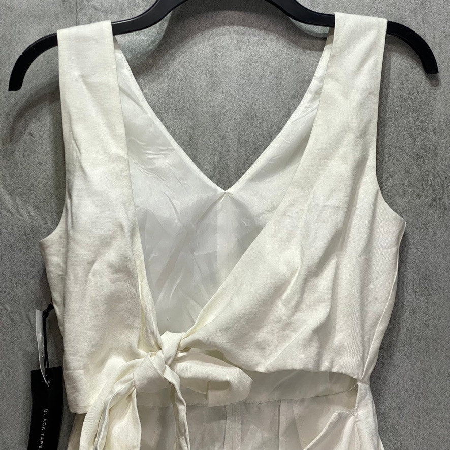 BLACKTAPE Off-White Open-Back V-neck Sleeveless Romper SZ S