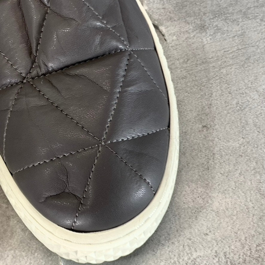 AEROSOLES Women's Dark Grey Ella Quilted Round-Toe Slip-On Sneakers SZ 7