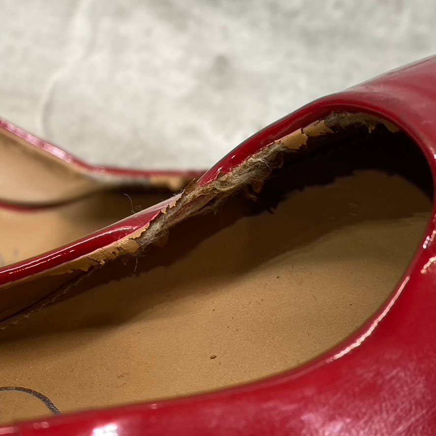CALVIN KLEIN Women's Crimson Red Leather Gayle Pointed-Toe Classic Pumps SZ 6.5
